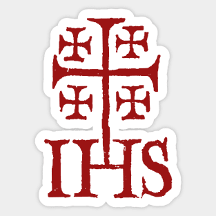 Jerusalem Cross IHS Sticker